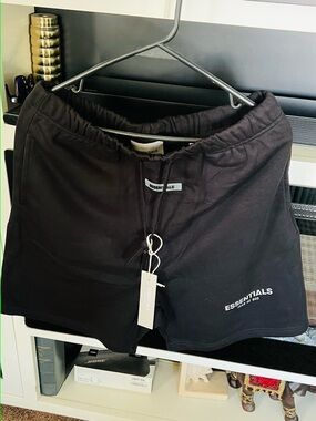 Fear of God Essentials Black Athletic Cotton Shorts